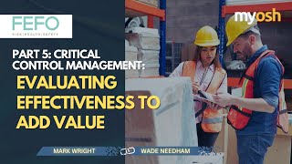 Critical Control Measurement: Evaluating Effectiveness to Add Value | Webinar | FEFO