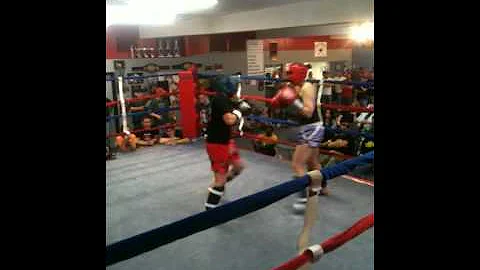 Lisa Cuellar vs. Erin Mayo at the Muay Thai Smoker...