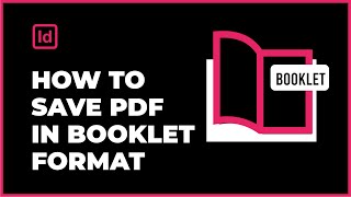 how to save pdf in booklet format indesign