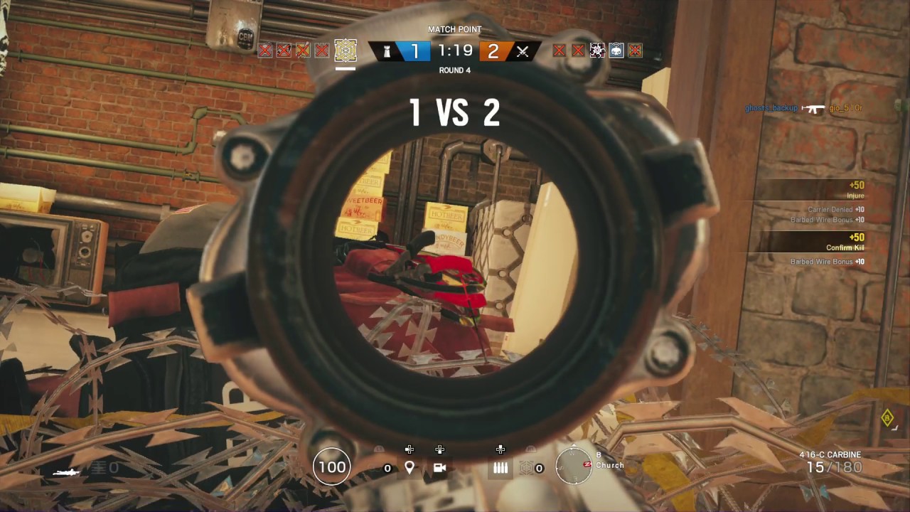 Rainbow six siege 1v4 clutch - YouTube