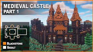 Minecraft: How to build a Blackstone Medieval Castle | Tutorial