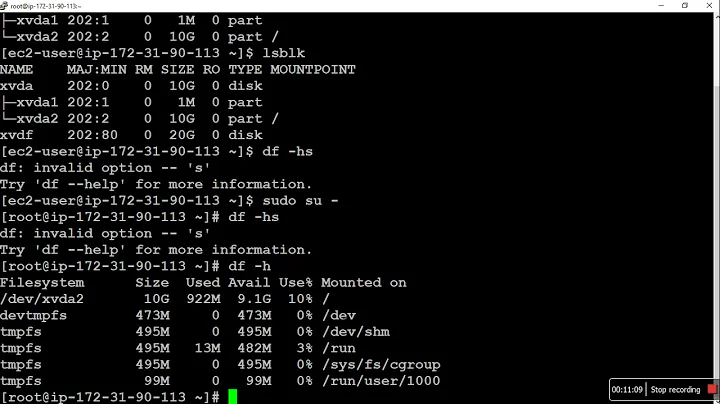 AWS Practice Session7 : Attach a new volume to EC2 and make partition,format and mount