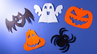 Paper Cutting Design  5 Halloween ideas with paper [Clear tutorial fast and easy]