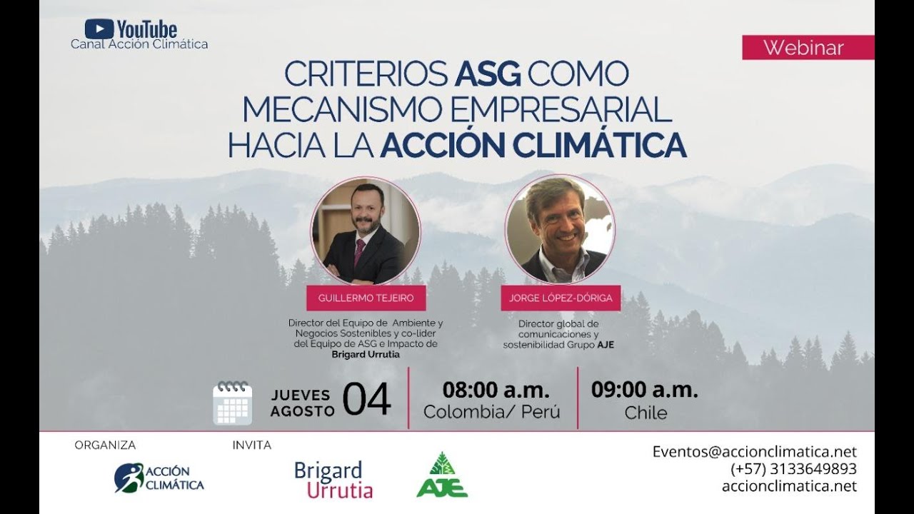Webinar: Criterios ASG como mecanismo empresarial hacia la Acción Climática