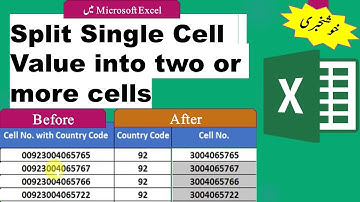Split Single Cell Value into two or more cells in Excel (Urdu/Hindi)