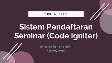 Sistem Pendaftaran Seminar Berbasis Web - Code Igniter
