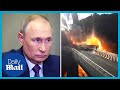 Red-faced Putin labels Crimea bridge explosion 