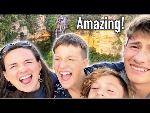 American Family Falls in Love with Wentworth Falls!!! Blue Mountains, Australia