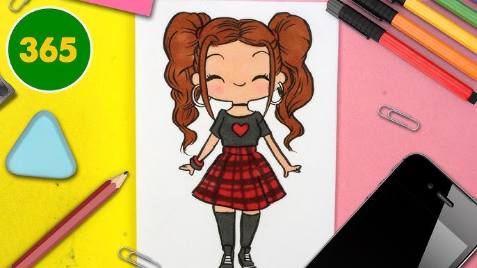 COMMENT DESSINER UNE FILLE KAWAII ÉTAPE PAR ÉTAPE – Dessins kawaii