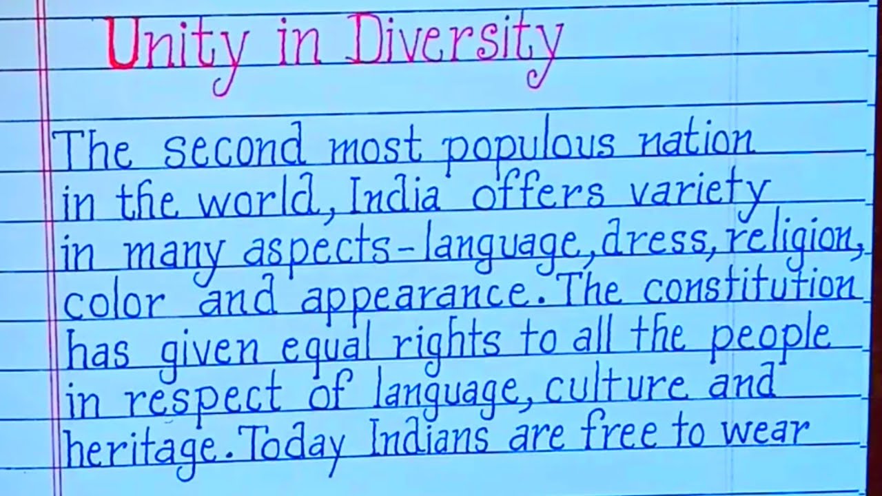 unity in diversity long essay