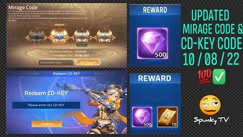 MLA Updated cd-key and mirage code 10/08/22