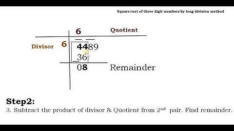 Square root of four digit numbers by long division method