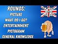 Great british pub quiz picture round what do i do entertainment pictogram  general knowledge