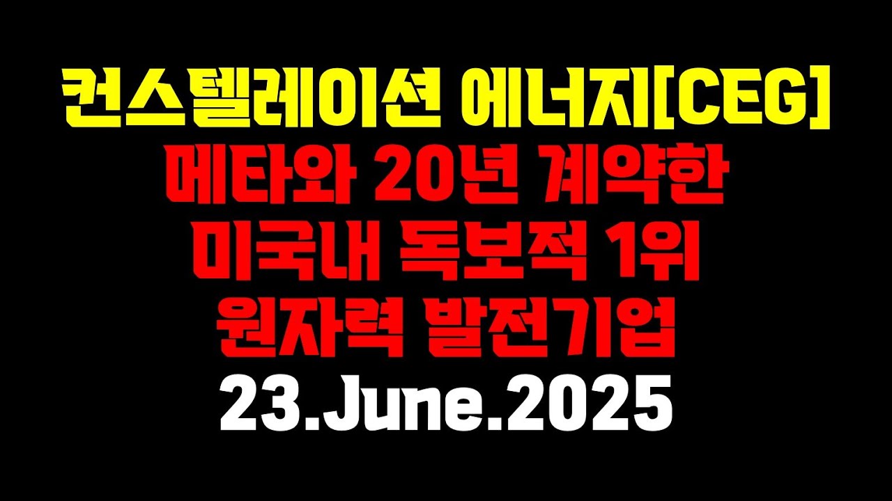 미국내 독보적 1위 원자력에너지 기업 - 컨스텔레이션 에너지.