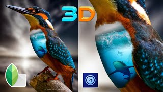 3D Kingfisher Bird | PS Touch Tutorial |Photoshop Mobile | Snapseed Special Edit 2018. screenshot 1