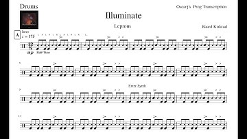 [PDT] Leprous - Illuminate Drum Transcription Sheet (Preview)