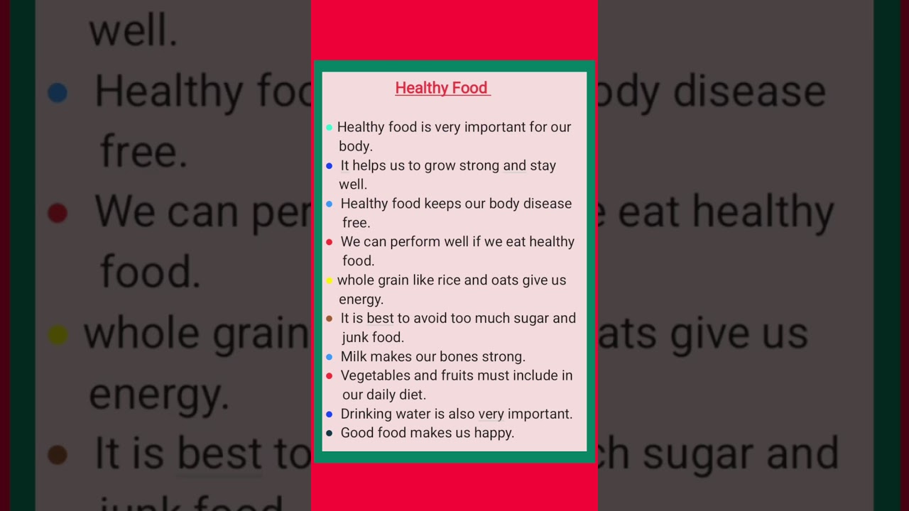 Healthy food || benefits of Healthy food || Healthy food benefits || 10 lines on Healthy food