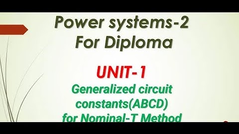 ABCD Parameters for Nominal T method