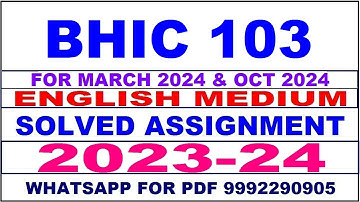 bhic 103 solved assignment 2023-24 | bhic 103 solved assignment in english 2024 | bhic 103 2024