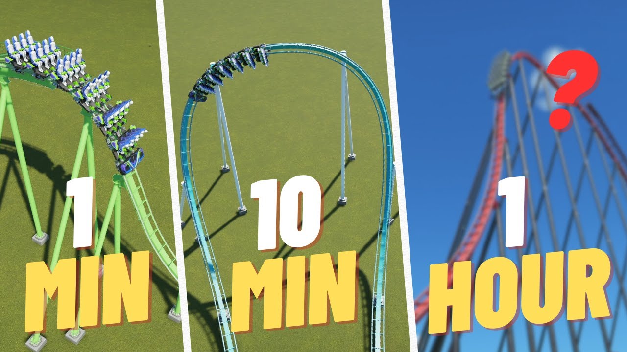 1 MINUTE Hyper Coaster VS 1 HOUR Hyper Coaster | Planet Coaster Challenge