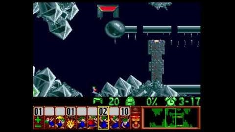 SNES Lemmings sunsoft level 3