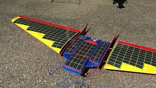 Organic solar cell powered RC plane / glider  solar cell mounting