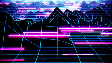 Neon Retro Horizon Tunnel - No Copyright Royalty Free Video Loop Background HD - VJ Loops Download