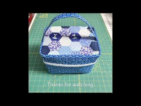 Hexagon Patchwork Box Travel Bag with additional waterproof plastic bags