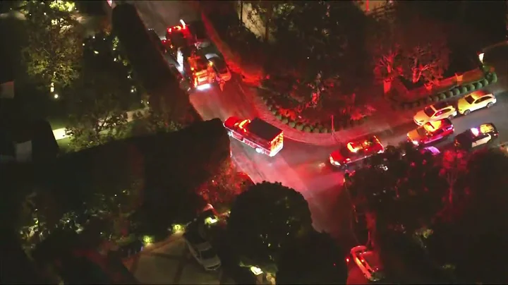 2 found dead at home of actor/director Rob Reiner (aerials of scene)