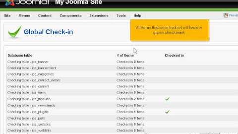 joomla check in