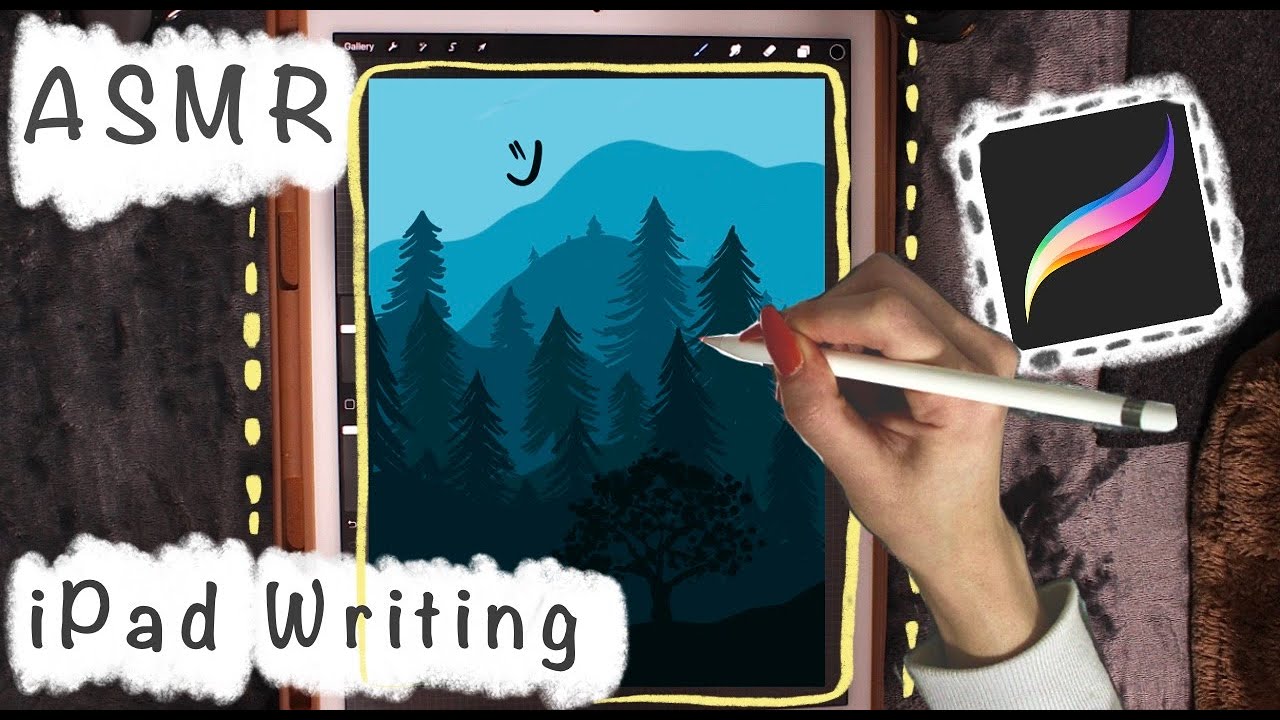 🤍 ASMR - Teaching you how to paint in Procreate - iPad Writing Sounds ...