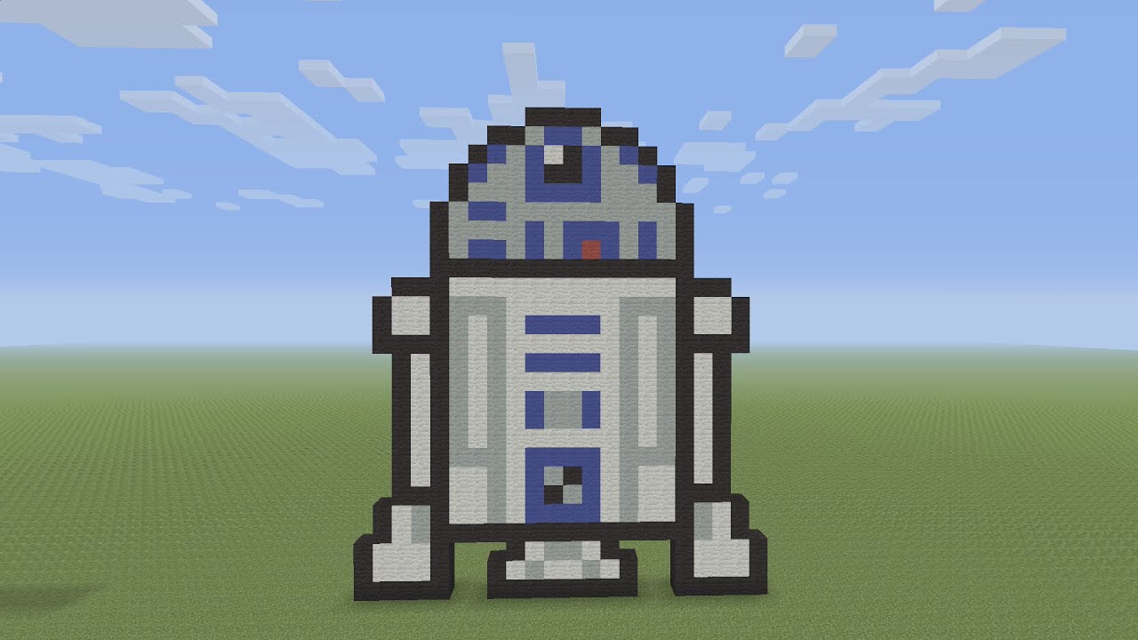 Minecraft Pixel Art - R2-D2 From Star Wars - YouTube