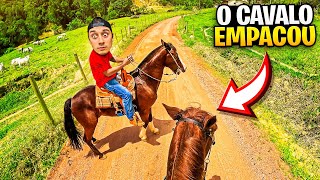 NÃO SEI O QUE TINHA NESSA ESTRADA MAS O CAVALO NÃO QUIS IR... *ele empacou* 😳