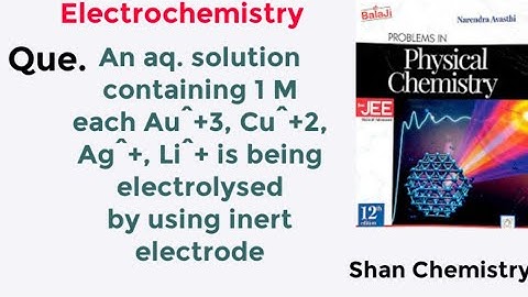 An aq. solution containing 1 M each Au+3, Cu+2, Ag+, Li+ is being electrolysed by using inert electr