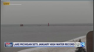 Lake Michigan sets first high water record since 1987