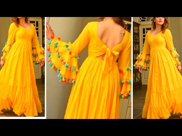 Ladies Embroidered Frill Gown at Rs 3500 | एम्ब्रॉइडरेड गाउन in Bareilly |  ID: 2849482147633