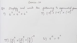 RS Aggarwal Class 8 Maths | Chapter 3 Exponents | Exercise 3A Question 5 | Step-by-Step Solution