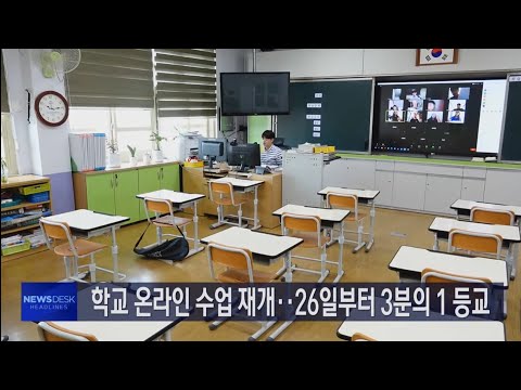 <strong>등교인원</strong> 축소..온라인 수업 재개 [목포MBC 뉴스데스크]