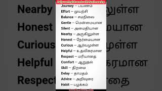 15 Daily Use English words with Tamil Meaning |Spoken English Through Tamil 1minute learning fluency