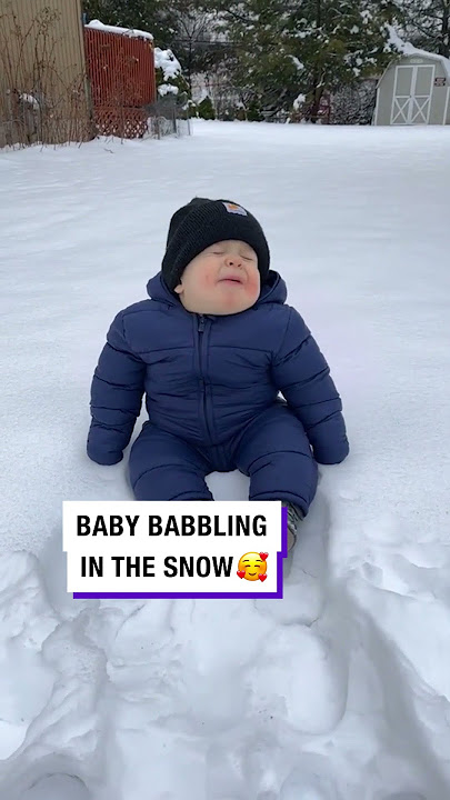 Cute Baby Babbling In The Snow! ❄️🥰 (🎥: Collab)