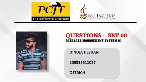 Question Set 09 | Database Management System | Java Institute | 1st Year