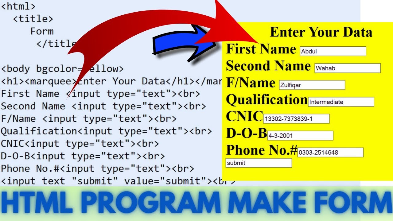How To Make Form In HTML Make Form In HTML Language YouTube How To Make Form In HTML Make Form In HTML Language YouTube