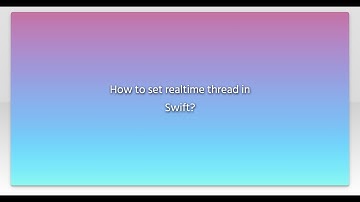 How to set realtime thread in Swift?
