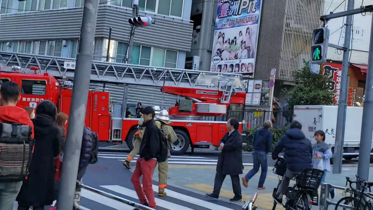 【実録】渋谷センター街東急ハンズ前のビルで火事【ビル火災】
