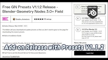My Geometry Nodes Presets Becomes an Add-on for Auto-Update - Blender 3.0+