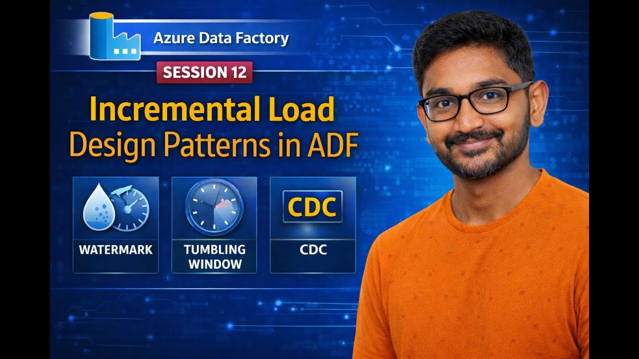 12. Data Factory Session 12 | Incremental Load Design Patterns in ADF | Watermark vs Tumbling vs CDC