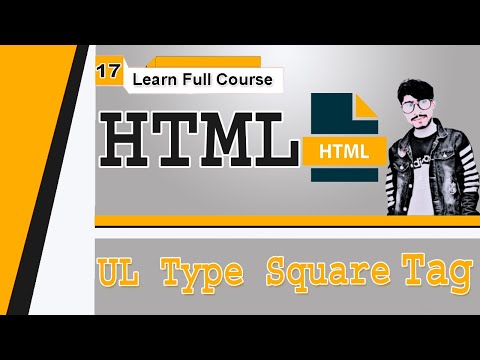 HTML | Unordered list UL Type="Square" Tag for Beginners | Lesson No – 17 Tutorials in [Urdu/Hindi]