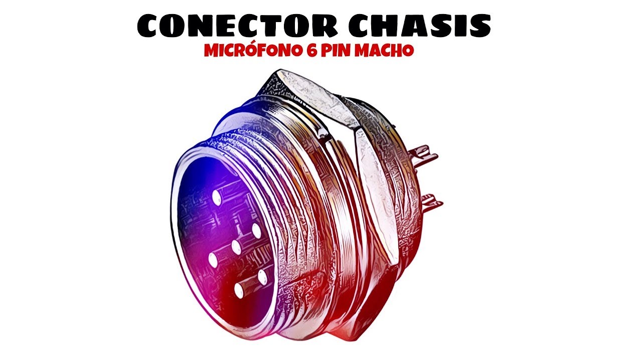 Conector chasis microfono 6 pin macho Gris distribuido por CABLEPELADO ®