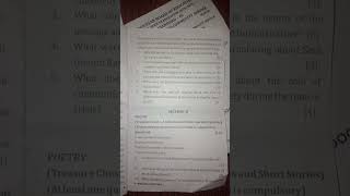 ICSE class 9th, Previous year question paper of English literature
