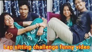 Lap sitting challenge Video on bed // Husband vs Wife // Funny Video😘😘.